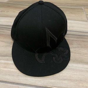 Black  Saints Flat Bill Hat NWT